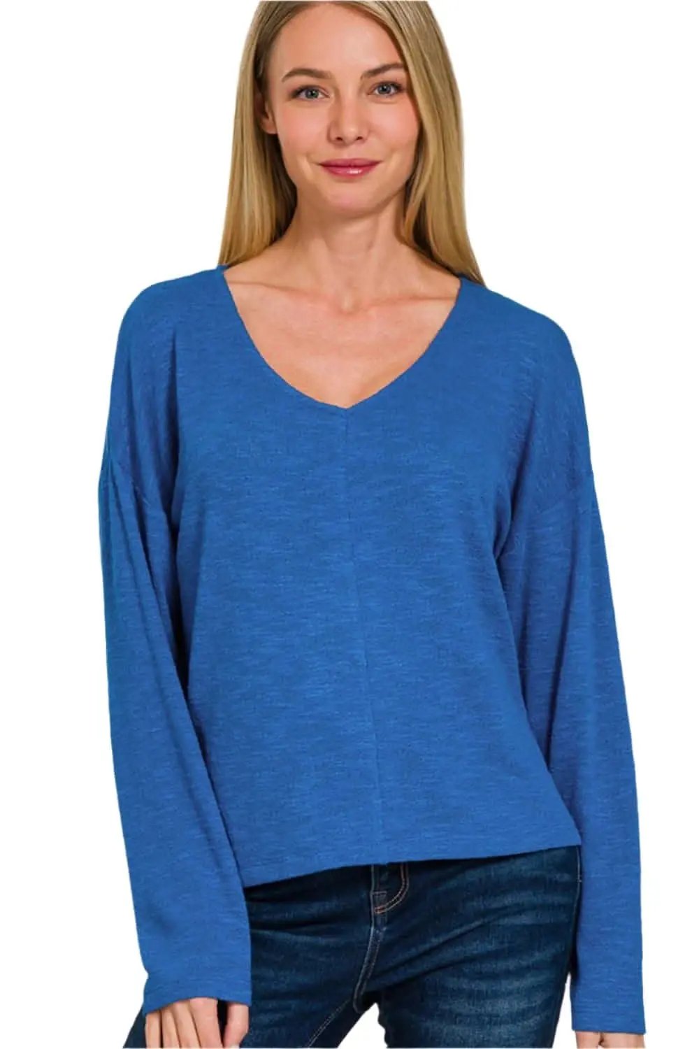Zenana relaxed fit long sleeve t-shirt - Love Salve